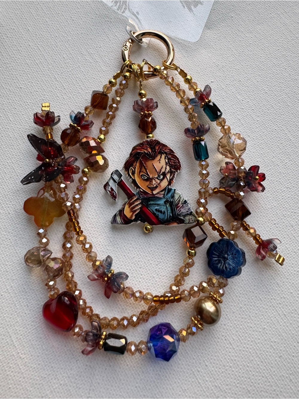 Chucky Multicolor Beaded Phone Charm